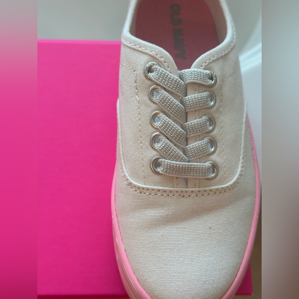 Old Navy Toddler White and Pink Sneakers - Picture 5 of 5
